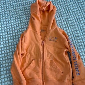 Vineyard Vines Kids Hoodie in Orange with Blue Accents